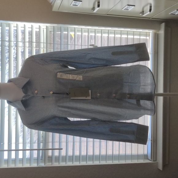 Goodfellow Women's Long Sleeve Plaid Blue & Black Dress Shirt. Size S NWT - Picture 2 of 8